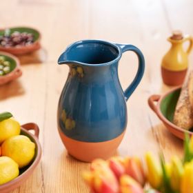 Glazed Terracotta Jug - Ink Blue